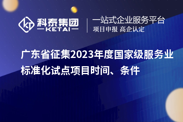 廣東省征集2023年度國家級服務業(yè)標準化試點項目時間、條件