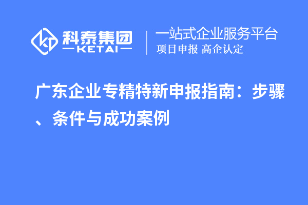 廣東企業(yè)專精特新申報指南：步驟、條件與成功案例