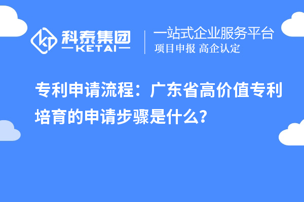 專利申請流程：廣東省高價值專利培育的申請步驟是什么？