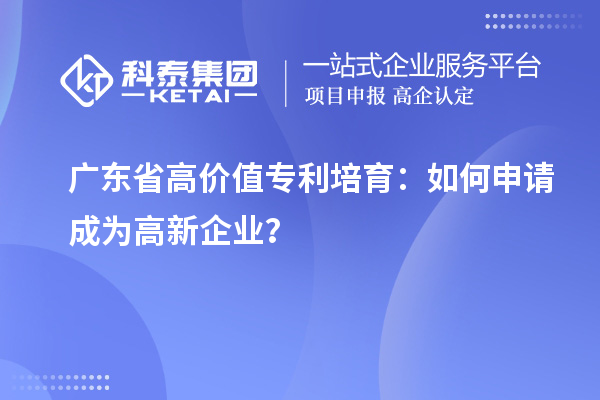廣東省高價(jià)值專利培育：如何申請(qǐng)成為高新企業(yè)？