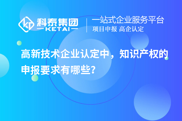 高新技術(shù)企業(yè)認(rèn)定中，知識產(chǎn)權(quán)的申報要求有哪些？