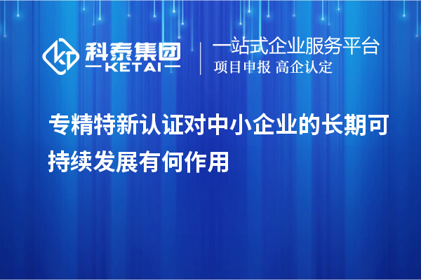 專(zhuān)精特新認(rèn)證對(duì)中小企業(yè)的長(zhǎng)期可持續(xù)發(fā)展有何作用