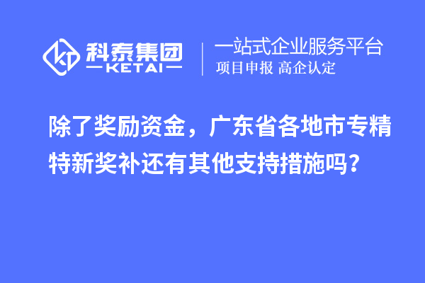 除了獎勵資金，廣東省各地市專精特新獎補還有其他支持措施嗎？
