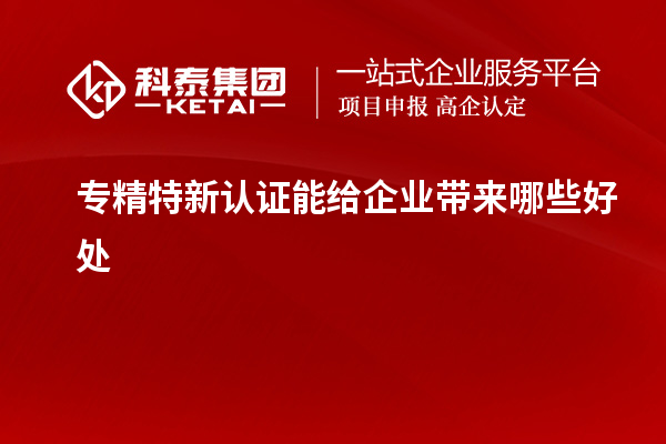 專精特新認證能給企業(yè)帶來哪些好處