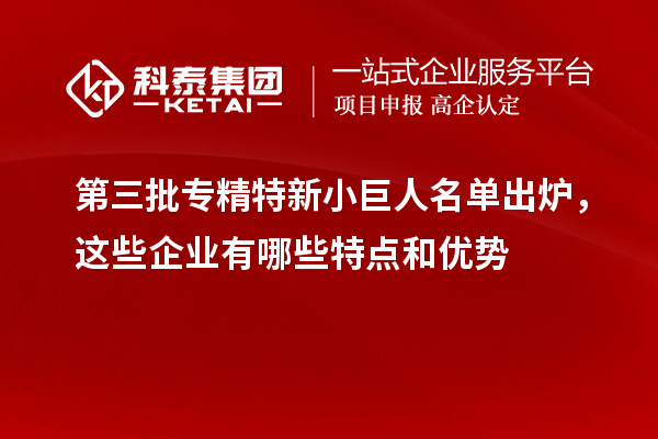第三批專精特新小巨人名單出爐，這些企業(yè)有哪些特點(diǎn)和優(yōu)勢(shì)