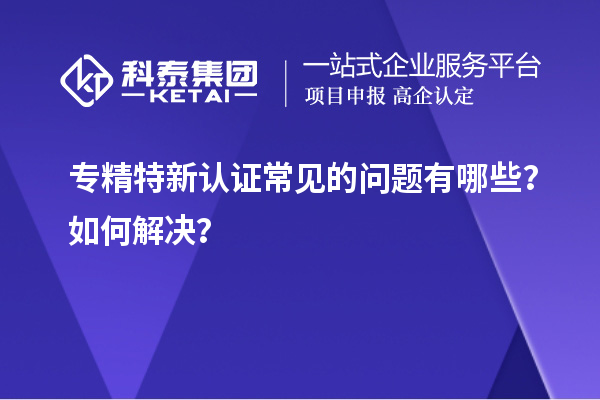 專精特新認證常見的問題有哪些？如何解決？