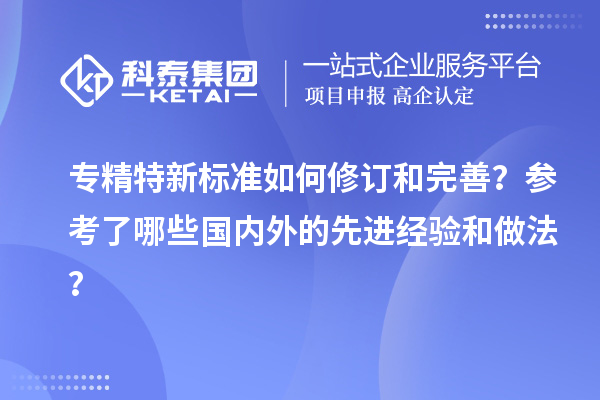 專精特新標(biāo)準(zhǔn)如何修訂和完善？參考了哪些國內(nèi)外的先進(jìn)經(jīng)驗(yàn)和做法？