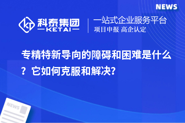 專精特新導(dǎo)向的障礙和困難是什么？它如何克服和解決？
