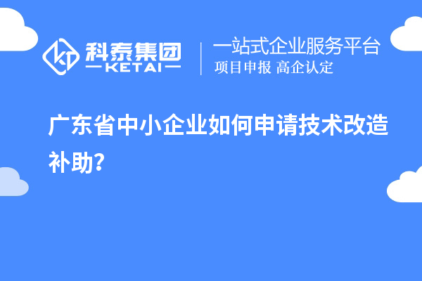 廣東省中小企業(yè)如何申請技術(shù)改造補(bǔ)助？