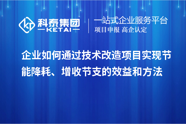 企業(yè)如何通過技術改造項目實現(xiàn)節(jié)能降耗、增收節(jié)支的效益和方法