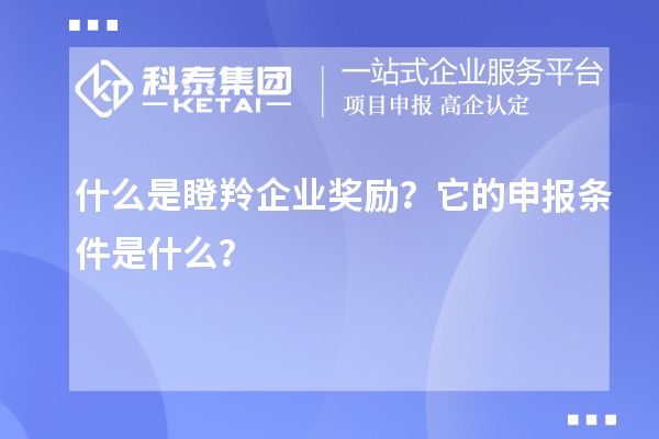 什么是瞪羚企業(yè)獎(jiǎng)勵(lì)？它的申報(bào)條件是什么？