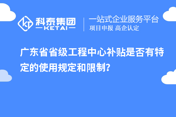 廣東省省級(jí)工程中心補(bǔ)貼是否有特定的使用規(guī)定和限制？