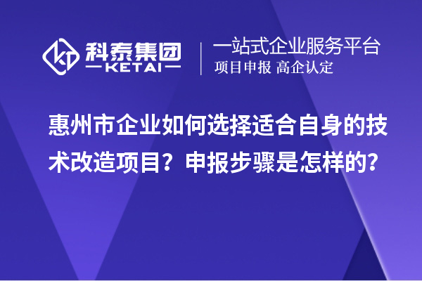 惠州市企業(yè)如何選擇適合自身的技術(shù)改造項目？申報步驟是怎樣的？