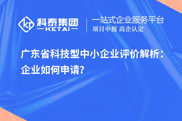廣東省科技型中小企業(yè)評價解析：企業(yè)如何申請？