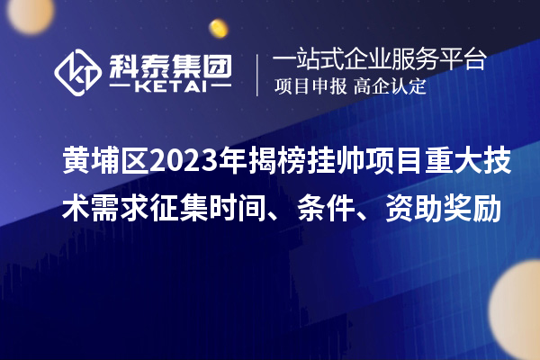 黃埔區(qū)2023年揭榜掛帥項(xiàng)目重大技術(shù)需求征集時(shí)間、條件、資助獎(jiǎng)勵(lì)