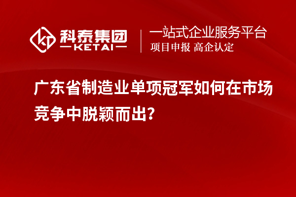 廣東省制造業(yè)單項(xiàng)冠軍如何在市場競爭中脫穎而出？