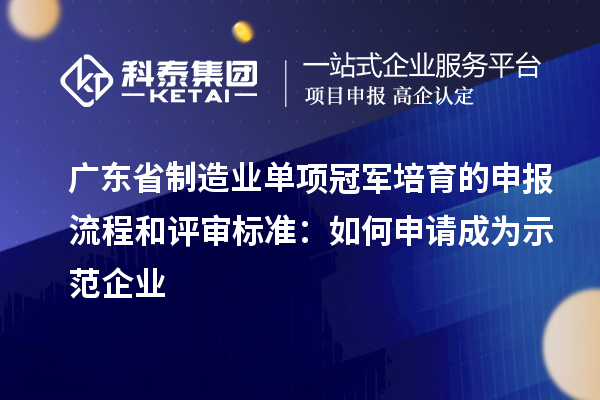廣東省制造業(yè)單項(xiàng)冠軍培育的申報(bào)流程和評審標(biāo)準(zhǔn)：如何申請成為示范企業(yè)