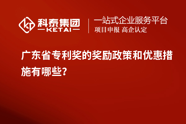 廣東省專利獎的獎勵政策和優(yōu)惠措施有哪些？