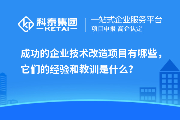 成功的企業(yè)<a href=http://www.hsloq2267.cn/fuwu/jishugaizao.html target=_blank class=infotextkey>技術(shù)改造</a>項目有哪些，它們的經(jīng)驗和教訓(xùn)是什么？