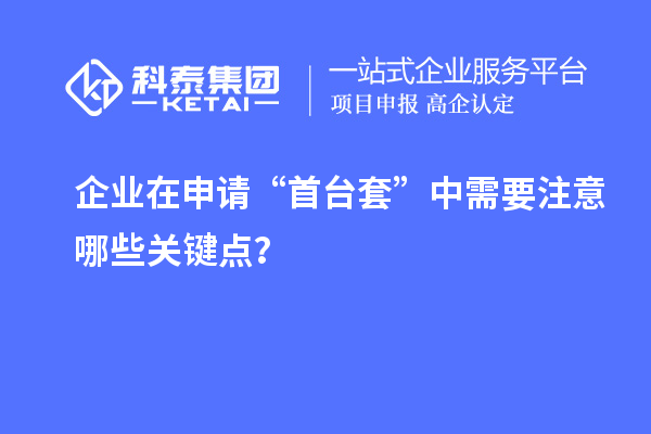 企業(yè)在申請“首臺套”中需要注意哪些關(guān)鍵點(diǎn)？