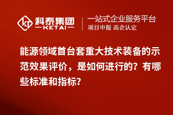 能源領(lǐng)域首臺套重大技術(shù)裝備的示范效果評價，是如何進行的？有哪些標(biāo)準(zhǔn)和指標(biāo)？