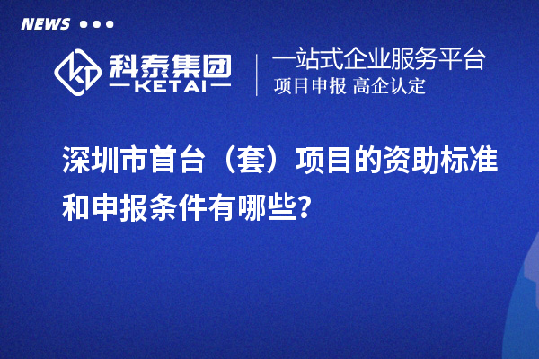 深圳市首臺（套）項目的資助標準和申報條件有哪些？