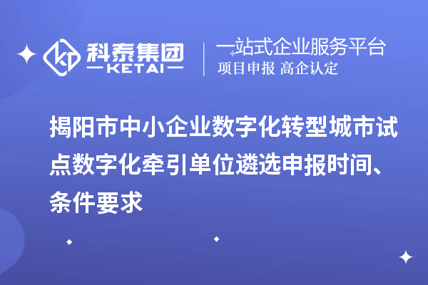 揭陽市中小企業(yè)數(shù)字化轉(zhuǎn)型城市試點數(shù)字化牽引單位遴選申報時間、條件要求