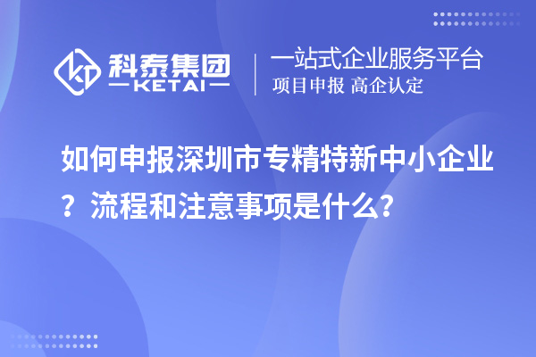 如何申報深圳市專精特新中小企業(yè)？流程和注意事項是什么？