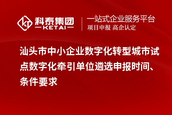 汕頭市中小企業(yè)數(shù)字化轉(zhuǎn)型城市試點(diǎn)數(shù)字化牽引單位遴選申報(bào)時(shí)間、條件要求