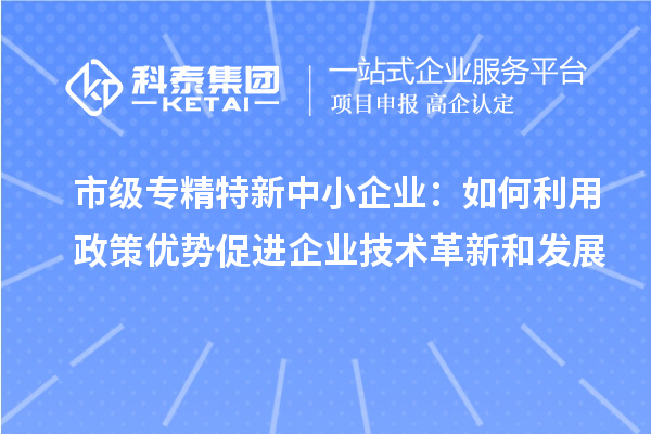 市級專精特新中小企業(yè)：如何利用政策優(yōu)勢促進企業(yè)技術(shù)革新和發(fā)展