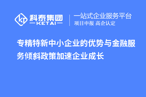 專精特新中小企業(yè)的優(yōu)勢(shì)與金融服務(wù)傾斜政策加速企業(yè)成長(zhǎng)
