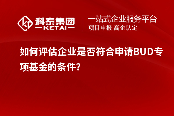 如何評(píng)估企業(yè)是否符合申請(qǐng)BUD專項(xiàng)基金的條件？