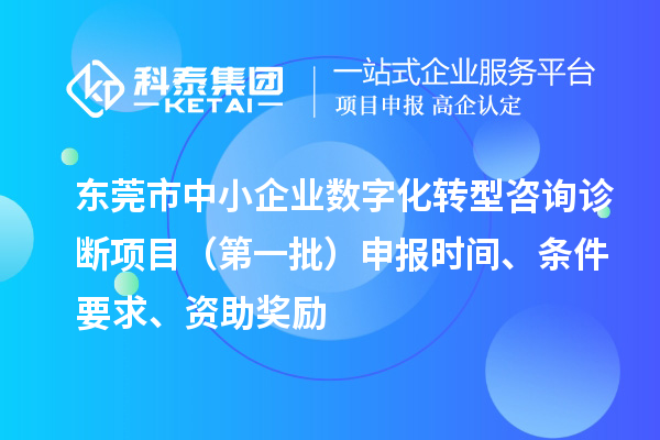 東莞市中小企業(yè)數(shù)字化轉(zhuǎn)型咨詢診斷項(xiàng)目（第一批）申報(bào)時(shí)間、條件要求、資助獎(jiǎng)勵(lì)