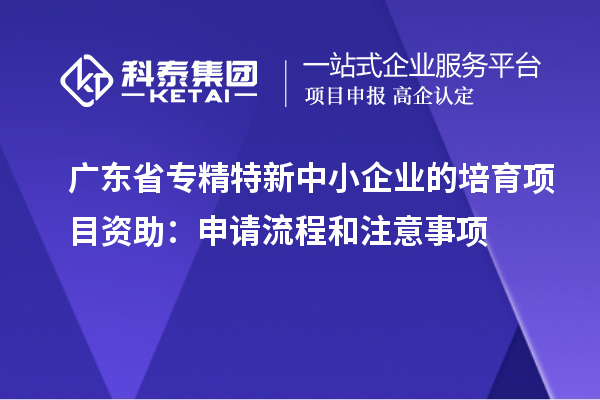 廣東省<a href=http://www.hsloq2267.cn/fuwu/zhuanjingtexin.html target=_blank class=infotextkey>專精特新中小企業(yè)</a>的培育項目資助：申請流程和注意事項