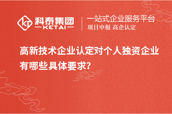 高新技術(shù)企業(yè)認(rèn)定對個人獨(dú)資企業(yè)有哪些具體要求？