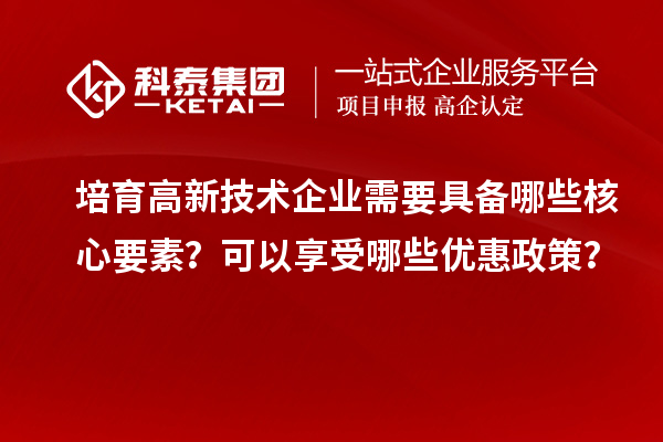 培育高新技術(shù)企業(yè)需要具備哪些核心要素？可以享受哪些優(yōu)惠政策？