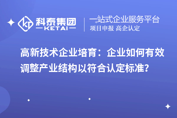 高新技術(shù)企業(yè)培育：企業(yè)如何有效調(diào)整產(chǎn)業(yè)結(jié)構(gòu)以符合認(rèn)定標(biāo)準(zhǔn)？