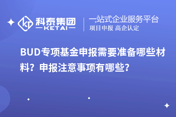 BUD專項(xiàng)基金申報(bào)需要準(zhǔn)備哪些材料？申報(bào)注意事項(xiàng)有哪些？