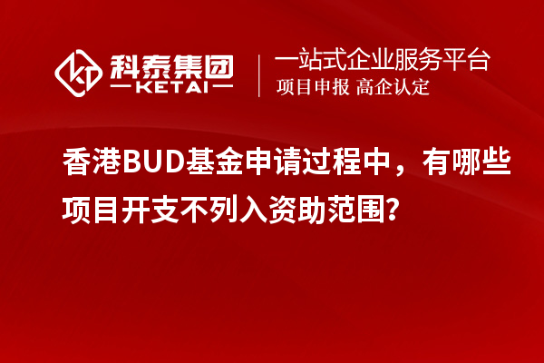 香港BUD基金申請(qǐng)過程中，有哪些項(xiàng)目開支不列入資助范圍？