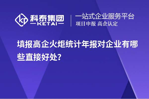  填報高企火炬統(tǒng)計年報對企業(yè)有哪些直接好處？