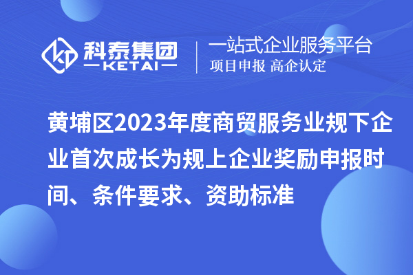黃埔區(qū)2023年度商貿(mào)服務業(yè)規(guī)下企業(yè)首次成長為規(guī)上企業(yè)獎勵申報時間、條件要求、資助標準