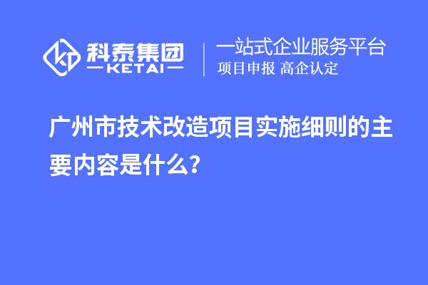 廣州市技術(shù)改造項(xiàng)目實(shí)施細(xì)則的主要內(nèi)容是什么？