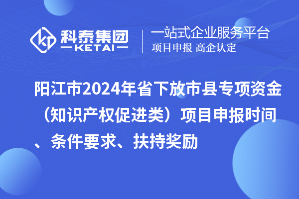陽江市2024年省下放市縣專項資金（知識產(chǎn)權促進類）項目申報時間、條件要求、扶持獎勵