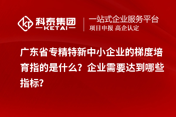 廣東省專精特新中小企業(yè)的梯度培育指的是什么？企業(yè)需要達(dá)到哪些指標(biāo)？