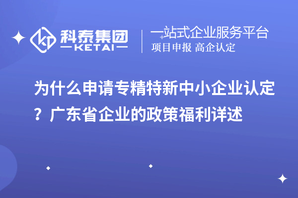 為什么申請專精特新中小企業(yè)認定？廣東省企業(yè)的政策福利詳述