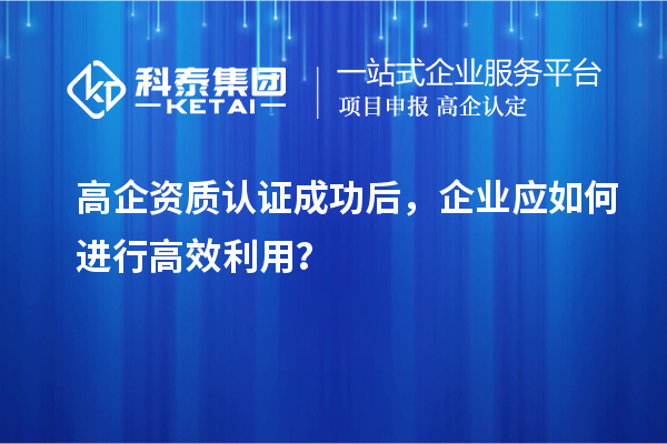 高企資質(zhì)認(rèn)證成功后，企業(yè)應(yīng)如何進(jìn)行高效利用？