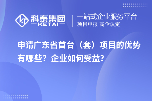 申請廣東省首臺（套）項目的優(yōu)勢有哪些？企業(yè)如何受益？