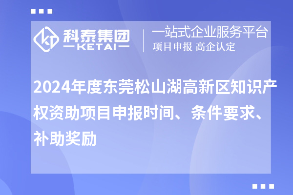 2024年度東莞松山湖高新區(qū)知識(shí)產(chǎn)權(quán)資助項(xiàng)目申報(bào)時(shí)間、條件要求、補(bǔ)助獎(jiǎng)勵(lì)