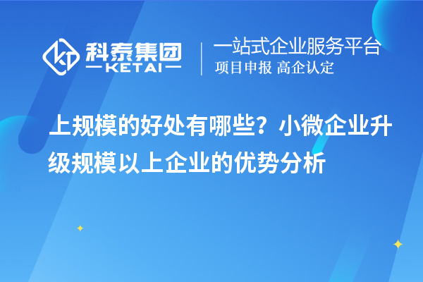 上規(guī)模的好處有哪些？小微企業(yè)升級規(guī)模以上企業(yè)的優(yōu)勢分析