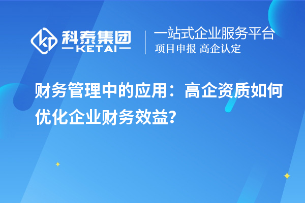 財務管理中的應用：高企資質如何優(yōu)化企業(yè)財務效益？